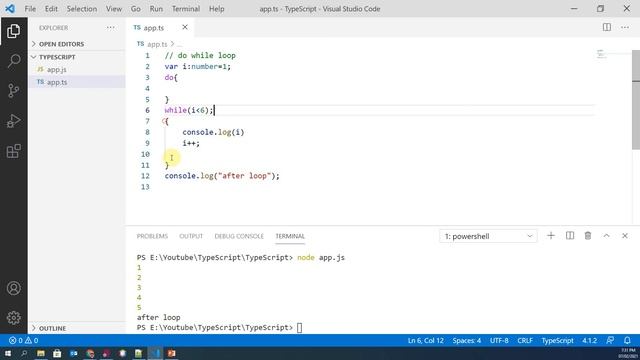3. TypeScript Loops| While Loop | Do-While Loop | for Loop  [07-Mar-2021]