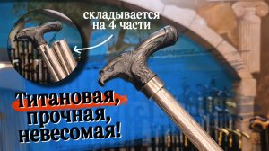 Титановая трость с реализацией ваших идей | Легкость с черной ручкой