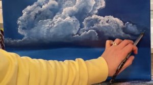 HOW TO PAINT CLOUDS ☁️ 3 easy steps in Acrylic #acrylic #painting #clouds #art #tutorial