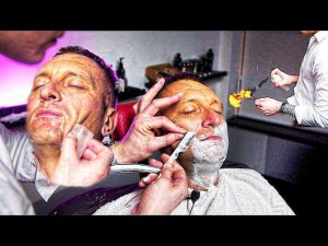 ASMR shave in barbershop бритье в барбершопе