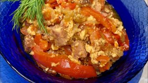 Лечо с колбасой и яйцом. Классическое блюдо ВЕНГЕРСКОЙ КУХНИ. Быстро и очень вкусно!