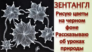 Рисую цветы на черном фоне Рассказываю об уроках природы