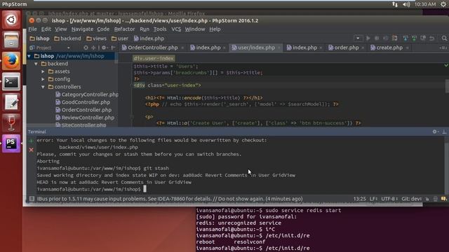 29 - Уроки yii2. Работа с git в PHPStorm смотреть онлайн