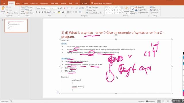 Syntax error in c language #c #clanguage