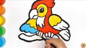 Давайте научимся рисовать и раскрашивать попугаев для детей