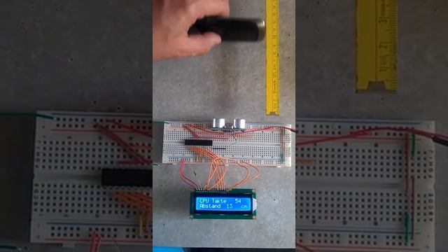 Distometer Abstandsmessung mit Atmega und Ultraschall Sensor