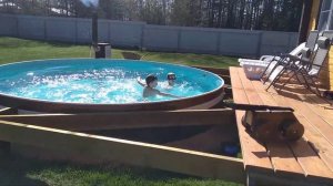 Бассейн Azuro 4,6м. Открытие сезона 2020.