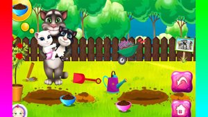Tom Family Gardening  Помогаем Тому в огороде  Игра говорящий Том