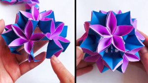 Красивый цветочный шар. Кусудама шаг за шагом. Оригами цветочный шар из бумаги