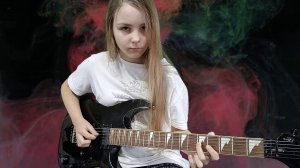 Ребенок играет на гитаре. Алексия - 9 лет. Frank Gambale. Chop Builder. Round 1.