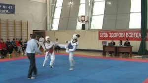 Taekwondo WTF. Спартакиада школьников. 07.04.2013 Пастушенко-Степутина