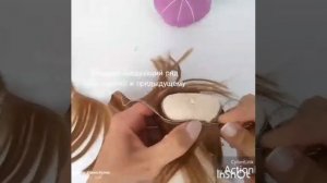 Как пришить волосы текстильной кукле .