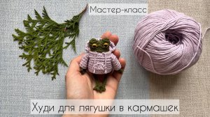 Мастер-класс "Худи для лягушки в кармашек" крючком #амигуруми