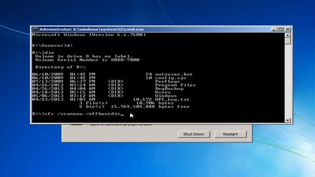 Run System File Checker sfc /scannow Offline in Windows
