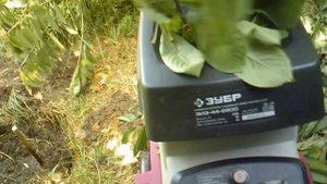 Садовый измельчитель ЗУБР ЗИЭ-44-2800 - небольшая ветка