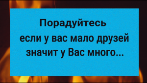 Радуйтесь! Если у Вас мало друзей, значит у вас есть много...