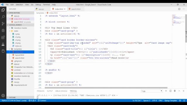 How to create a News project using flask | Python projects in telugu.