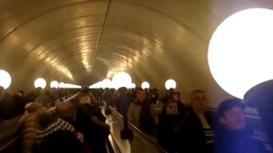 Станция метро "Бауманская" с новыми эскалаторами