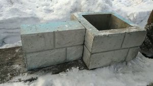 Наборные блоки для столба.Находка для разумного строителя!