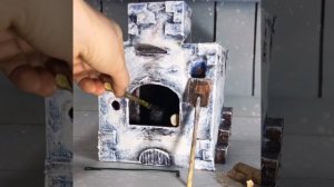 Оригинальная поделка-сувенир печь из обычного картона.