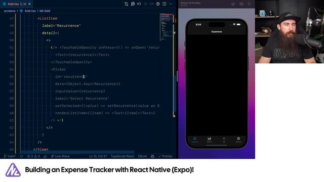03 - Building an Expense Tracking app with React Native (Expo) смотреть онлайн