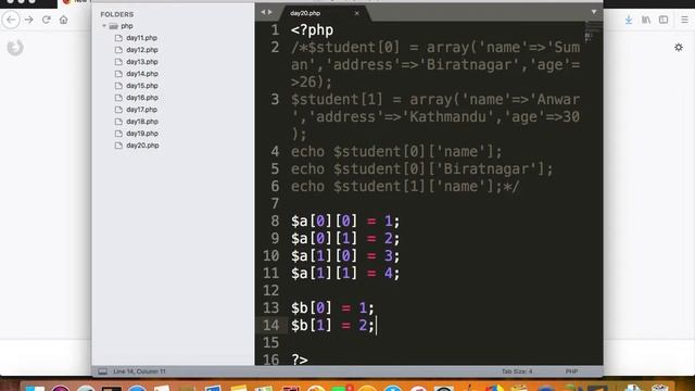 PHP - Day 20 - Multidimensional Array