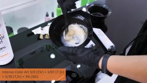 Работа  с сединой на темной базе . Краситель Intensis Color Art PROSALON