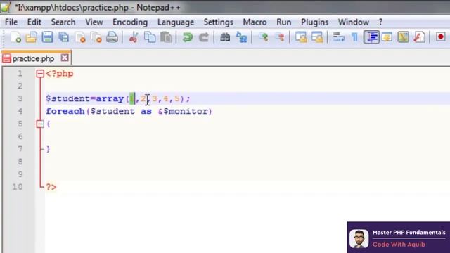 Arrays and the For-Each Loop - Chapter 10/19 | Master PHP Fundamentals