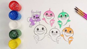 Как нарисовать и раскрасить Бэби Шарк | How to Draw Baby Shark Easy.  Coloring Baby Shark