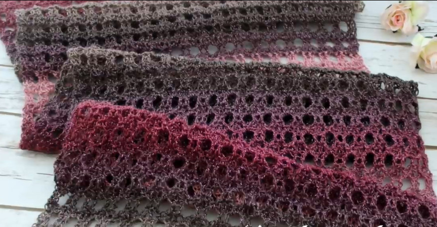 Вязание крючком: Простой узор для палантинов и шарфов смотреть онлайн