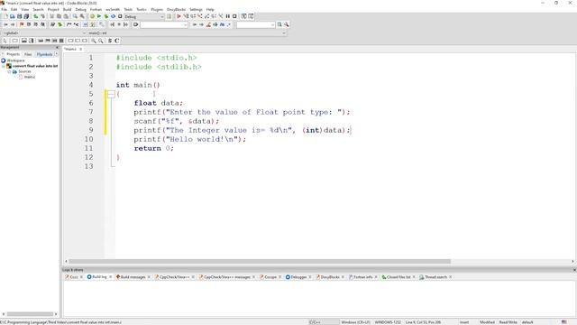 Exercise Four of Convert Float Value into Int value on CLanguage #programming #money #job #intervie