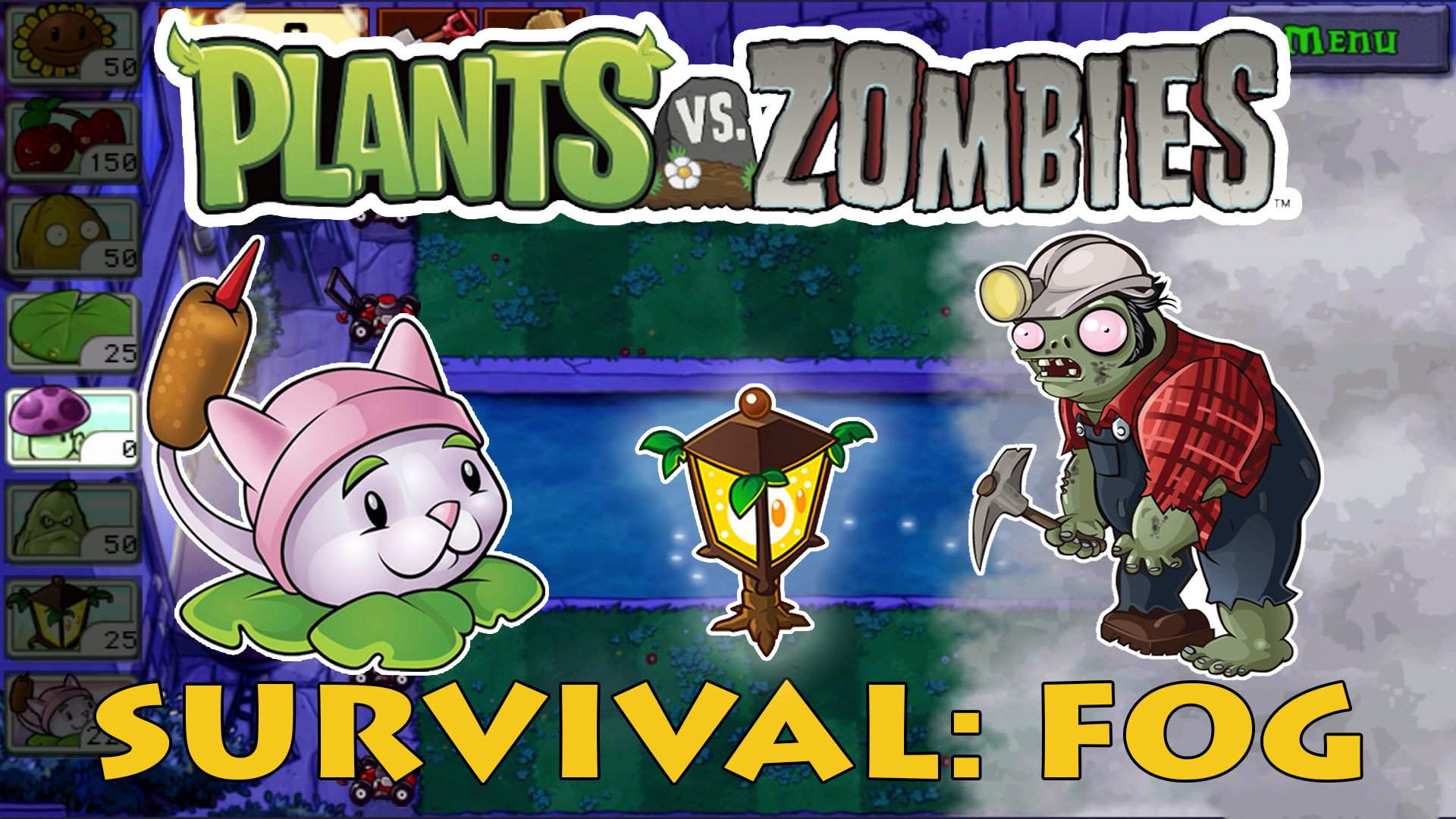 Растения против Зомби Выживание Туман| Plants vs Zombies Survival Fog