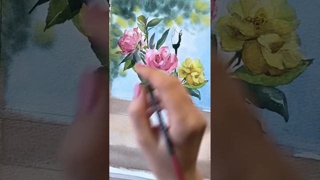 А какие у вас любимые цветы? #watercolor #watercolor_painting_tutorial #рисованиедлявсех