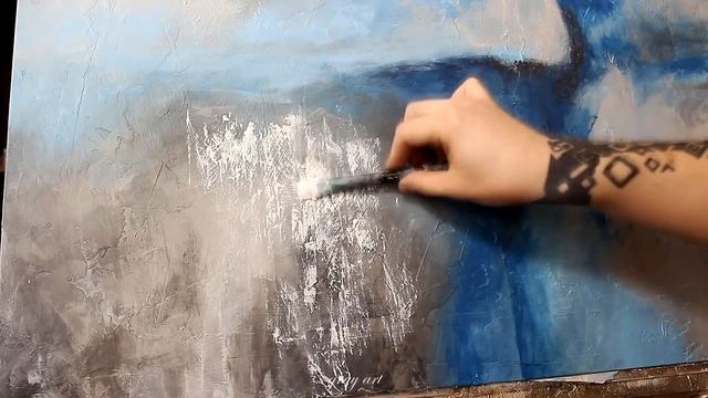 Как Рисовать Акрилом. Абстрактная картина. Acrylic painting