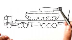 Как нарисовать Грузовик который возит Танк