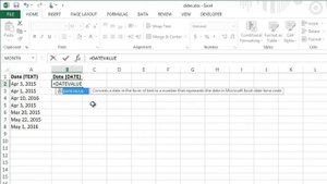 Microsoft Excel - DATEVALUE Function
