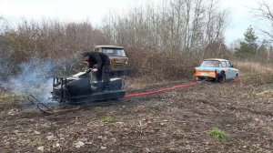 Кто кого перетянет? Буран vs Легковушка. Испытываем технику на тяговитость без снежного покрытия!