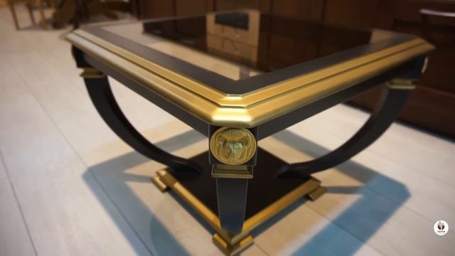 ЖУРНАЛЬНЫЙ СТОЛ СО СТЕКЛОМ С ЗОЛОТОЙ ПАТИНОЙ смотреть онлайн