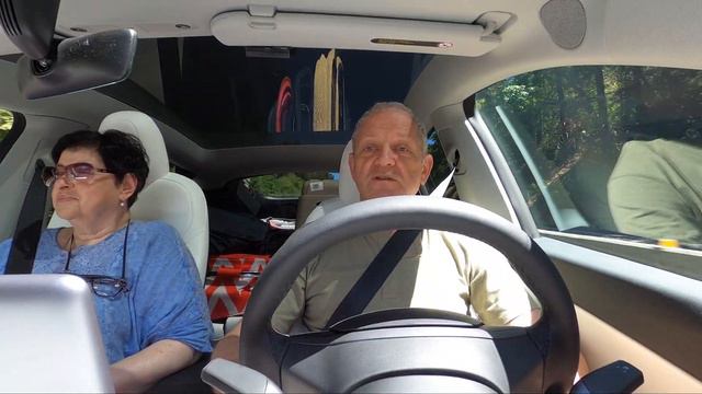 Тесла автопилот - едем по извилистой горной дороге смотреть онлайн