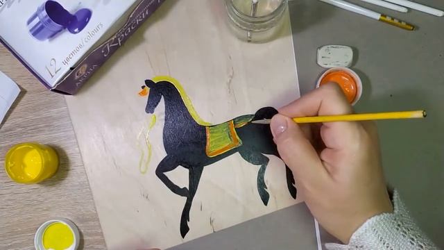 Рисование коня по мотивам Городецкой росписи. Мастер-класс смотреть онлайн