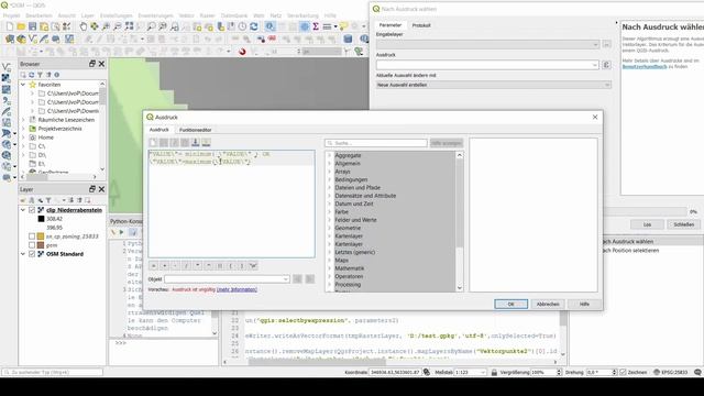 Wir finden mit python in QGIS den höchsten/niedrigsten Punkt einer Gemarkung! | QGIS | python