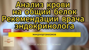 Анализ крови на общий белок. Рекомендации врача эндокринолога.