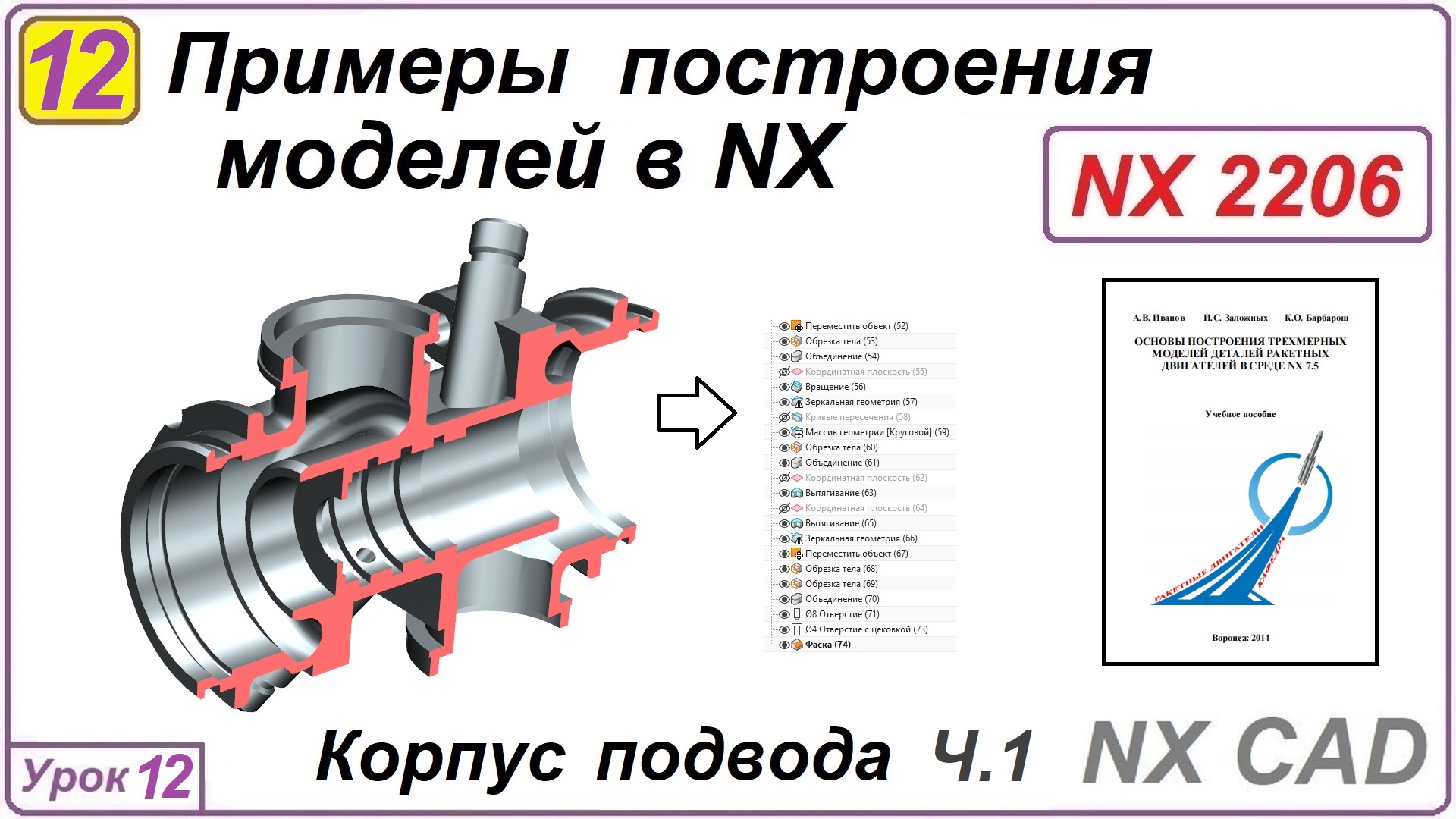 Примеры построения моделей в NX. Урок 12. Построение корпуса подвода. Часть 1.