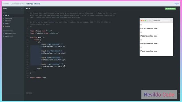 To do App Phase2 React JS | React JS  Course for Beginners | React JS Tutorial | #revildo_code