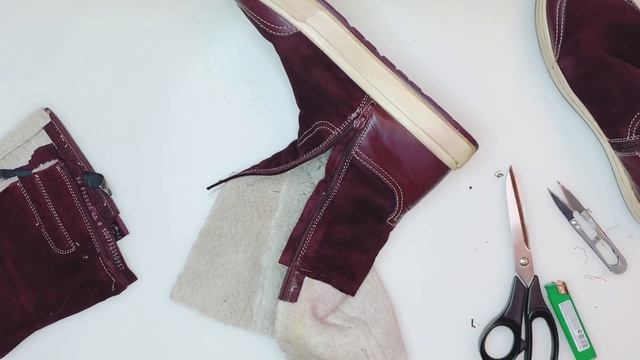 Как укоротить сапоги/простой способ/как обрезать старые сапоги/бюджетный вариант/вторая жизнь обуви смотреть онлайн