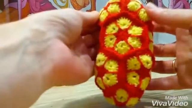 Вяжем медведя из мотивов Африканский цветок. Урок 2