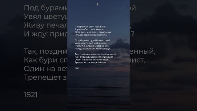 Я пережил свои желания | А.С. Пушкин #поэзия #стихи