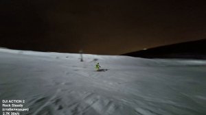 DJI ACTION 2 ночная съёмка - тест dji action 2 искусственное освещение ночью на горнолыжном курорте