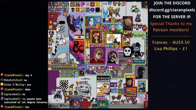VIEWERS CAN PLACE ON THE CANVAS! | CiaránPixelz Place Day 9 (r/place in Minecraft) смотреть онлайн