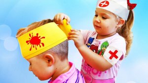 Сrying Babies Accident! Bad Baby Playing Doctor and Learn Colors with Bandage / Nursery Rhymes Songs